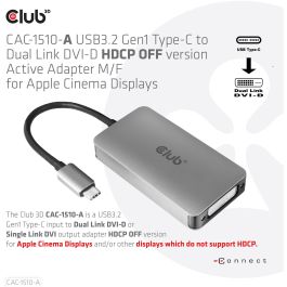 Club3D Adapter USB 3.2 Typ C > DVI-D HDCP Off aktiv St/Bu