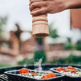 Ensemble de 2 Moulins a poivre manuel - FACKELMANN - FM Professional Divers - Couleur bois - 18 cm