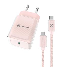 Chargeur Mural + Câble USB-C Muvit for Change Glass GaN Rose