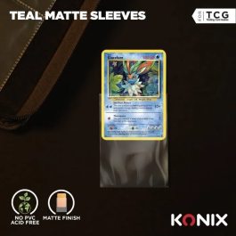 Konix - Sleeves 66x91 mm - 100 pochettes protectrices matte pour cartes Magic The Gathering, Pokémon - Bleu turquoise