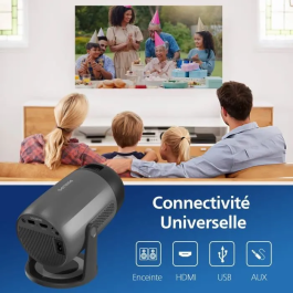 Philips NEOPIX 150 - Vidéoprojecteur FHD 1080p, projection jusqu'à 80 pouces, avec HDMI et USB, couleur noir