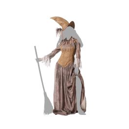 Déguisement de Sorcière Marron pour Femme Adulte, Taille M-L, Inclut Robe, Chapeau Pointu et Collier - Halloween