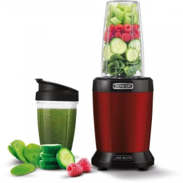 Sencor SNB 4301RD Blender Mixeur 1000W Rouge avec Bols 1L et 0.8L, Lames Titane, pour Smoothies, Soupes et Sauces