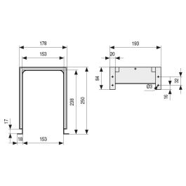 HERRAJES ALK Sifon Salva Erobo Recto Antracita Plástico para Muebles de Baño 178mm x 250mm