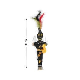 Poupée Vaudou 30 cm, Noir et Jaune avec Détails et Plumes, Déco Halloween et Accessoire de Fête Fantastique Precio: 11.6900004. SKU: B1KLEKLVA2