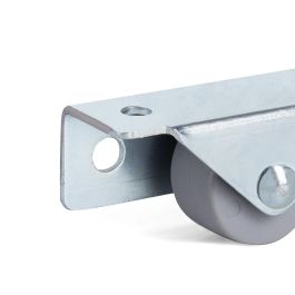 Q&Q Roue Fixe Noria Ø25 H28 Acier Zingué Caoutchouc Gris