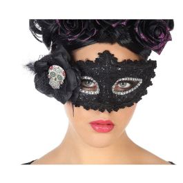 Masque Antifaz Muerte Mejicana Style Catrina - Masque Noir Brillant pour Femme Adulte avec Calavera, Encage et Fleur pour Día de Muertos, Halloween, Événement Gothique Precio: 10.6899996. SKU: B165AZVNKQ