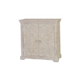 GINER Y COLOMER Buffet en bois de manguier massif, 2 portes et 1 étagère, finition blanc vieilli, 90 x 90 x 40 cm Precio: 827.988. SKU: B1J8C2YZZR