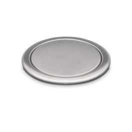 Emuca Multiconnecteur Vertikal Push 60, diamètre 60 mm, 3 prises de type Schuko, 1 USB de type A, 1 USB de type C, Acier et plastique, Acier inoxydable