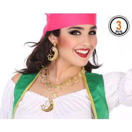 Collier et Boucles d'Oreilles Femme Adulte Bijoux à Thème Carnaval Doré avec Monnaies, Lunes et Étoiles Precio: 12.5000004. SKU: B12VX7E5RE