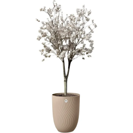 ELHO Pot de fleur Sereh Haut 40, 50 L, Ø 39 x H 53 cm, Marron, pour Balcon, Intérieur et Extérieur, 100% recyclé