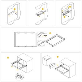 Emuca Kit plateau auxiliaire, panier et rack ajustable Quartz pour armoires, glissières extension totale et à fermeture douce, Module 70cm, Finition Titane