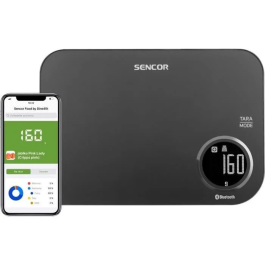 Sencor SKS 7078BK Balance de Cuisine Numérique - Capacité 5 kg Précision 1 g, Écran LCD, Connectée App FOOD Precio: 38.556. SKU: B1H5BWTW9A