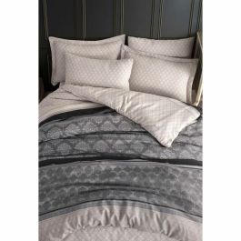 Jeu de literie 1 housse de couette 220x240 cm + 2 taies d'oreiller 60x60 cm - 65% Coton, 35% Polyester - Gris ASI8683342640015