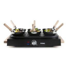Domo DO8719W Set de wok et appareil à panqueques 2 en 1 pour 6 personnes, 1000 W