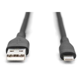 DIGITUS USB 2.0 Kabel Typ A-Lightning Silikon 2m MFI schwarz