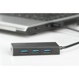 DIGITUS USB-Hub 4-Port 3.0->4xA3.0 m.Netzteil schwarz
