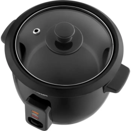 Sencor SRM 0601BK Cuiseur à riz électrique de 0,6 L (450 g) - 300 W - Fonctionnement automatique - Pour tous types de riz - Couvercle en verre - Accessoires inclus - Noir