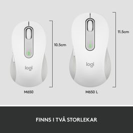 Logitech M650 for Business Souris sans fil Bluetooth 2.4 GHz Récepteur USB Bolt Ivoire