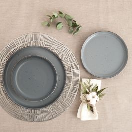 Assiettes Quid Duna Gris Céramique 12 Pièces