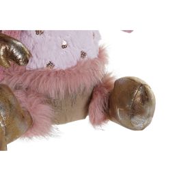 Décorations de Noël DKD Home Decor Marron Rose Doré Renne 27 x 16 x 42 cm (2 Unités)