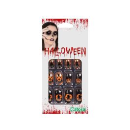 Kit Ongles Artificiels Halloween Orange et Noir Décorés de Citrouilles et Sorcières - Accessoire de Fête et Déguisement Precio: 9.9500004. SKU: B1GD2357EW