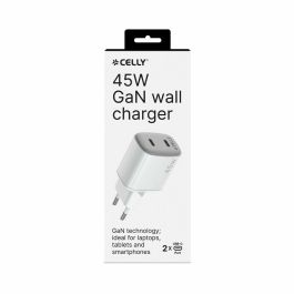Chargeur mural Celly UPTC2USBC45WWH Blanc