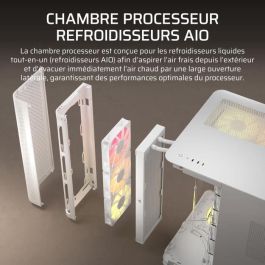 Boitier PC - CORSAIR - AIR 5400 RS-R ARGB Tempered Glass Mid-Tower - Ventilateurs RGB a rotor inversé - Blanc