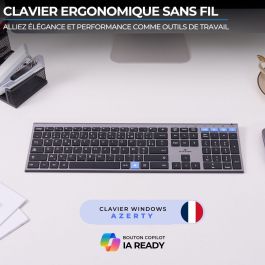 Bluestork Clavier sans fil AZERTY Métallique Silencieux BLU3760162054774