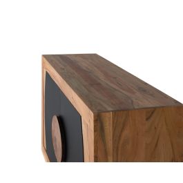 Giner y Colomer - Buffet en bois d'acacia 2 portes, meuble de rangement buffet salle à manger, couleur naturel et noir, 57x47cm par porte