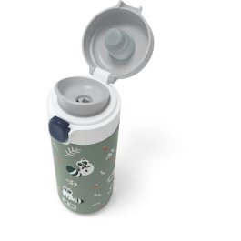 Monbento MB Pop - Gourde isotherme 360 ml pour enfants avec bec verseur - Bouchon ouverture rapide - Sans BPA - Modèle Pop Raccoon