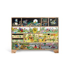 GINER Y COLOMER Commode en bois de manguier de style ethnique et artisanal, multicolore, dimensions 120x40x90 cm Precio: 1079.988. SKU: B1E3YFD9MV