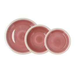 Assiettes Quid Calypso Rouge Céramique 18 Pièces