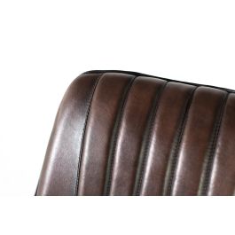 Giner y Colomer - Fauteuil en cuir véritable et métal, marron foncé - 87x53x63 cm - Détails artisanaux et finition avec nœuds naturels du bois