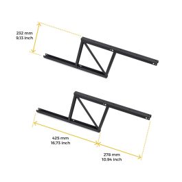 Emuca Ensemble de mécanismes de levage pour tables basses, permette elevare la mesa 192mm, Acier, Peint en noir