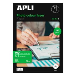 Papier Photo Glacé Apli Clour Laser A4 100 Volets (9 Unités)