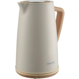 Sencor SWK 2717YG - Bouilloire électrique 1,7 L en acier inoxydable 304, base 360°, 2250 W, jauge d'eau, arrêt automatique, LED