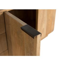 GINER Y COLOMER Meuble TV Bois de Manguier 4 Portes 3 Tiroirs avec Poignées Métal - Design Moderne aux Lignes Épurées, Coloris Naturel, Dimensions Portes 48x33cm