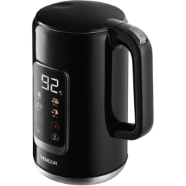 Sencor SWK 0951BK - Bouilloire électrique 1,7 litre 2200 W, inox, contrôle de température 40-100°C, écran LED, triple sécurité