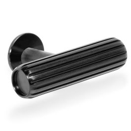 Viefe Poignée Rille T Aluminium 55x38mm Finition Effet Inox, Laiton Sombre Brossé, Noir Brossé