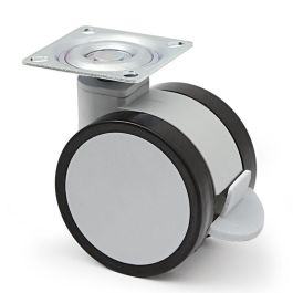 Q&Q Roue pivotante Duncan Ø75 H96 Plastique Gris Sans frein