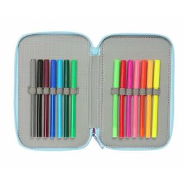 Pochette à crayons triple Peppa Pig Bleu 12,5 x 19,5 x 5,5 cm 37 Pièces