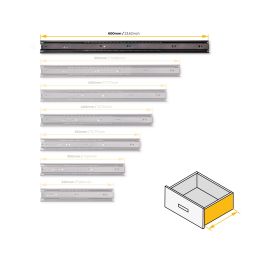 Emuca Lot de 5 jeux de Coulisses pour tiroirs, roulement à billes, hauteur 45mm, profondeur 600mm, sortie totale, Noir