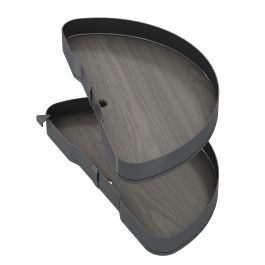 Emuca Jeu de plateaux tournants Harmony 1/2 lune, Module largeur 800mm, Hauteur réglable, Acier et Bois, Gris anthracite