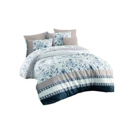 Ensemble Housse de Couette 220x240 cm et 2 Taies d'Oreiller 60x60 cm, 100% Coton Renforcé, Bleu