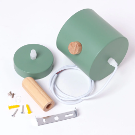 Lampe Suspendue "Scarlet" SKD-P1014-S Métal Bois Hauteur Réglable Design Moderne