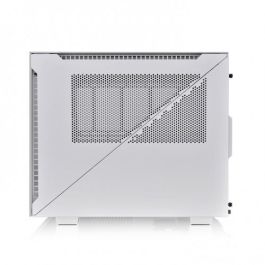 Thermaltake Divider 200 TG Snow - Boîtier PC Micro-ATX/Mini-ITX Blanc, Vitre Trempée Latérale, 1x Ventilateur 200 mm & 1x 120 mm Pré-installés, Ports USB 3.2 Gen 2 Type-C et Type-A