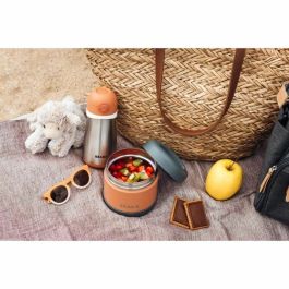 Beaba Thermos portionneur 500 ml Acier inoxydable Gris minéral / Terracota BEA1728519329695