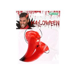 Diadema - Diadème Cuernos De Demonio - Diadème Corne de Démon Rouge Flexible pour Costume Halloween Carnaval Accessoire Déguisement Adulte