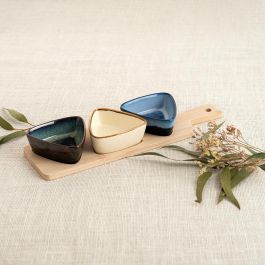 Tabla Aperitivo Bambú Cerámica Moana Bidasoa 34x9,5x4,5 cm